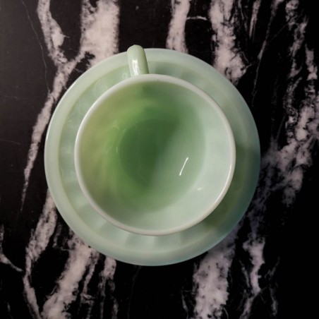 4 tasses , opaline vert mint