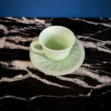 4 tasses , opaline vert mint