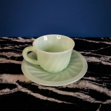 4 tasses , opaline vert mint