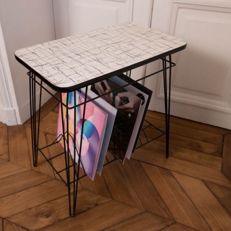 Table porte et rangement vinyles vintage