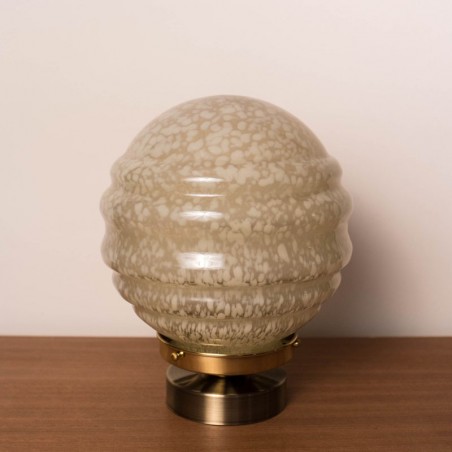 Lampe à poser, globe en verre de Clichy