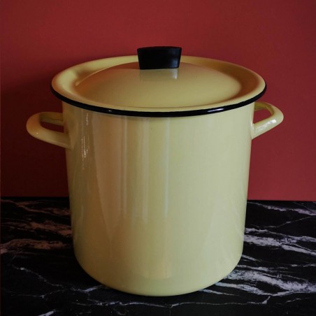 Cocotte en tôle émaillée jaune