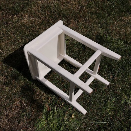 Tabouret ancien blanc