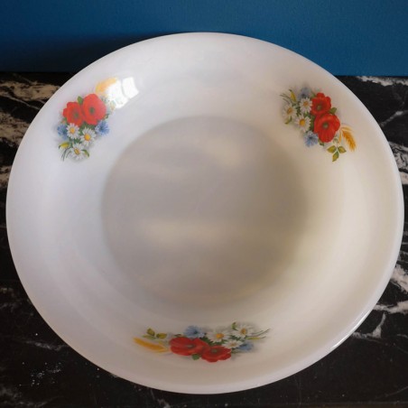 Plat en opaline fleuri